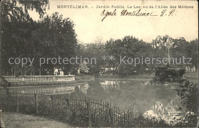 Montelimar Jardin Public Le Lac vu de l'Allee des