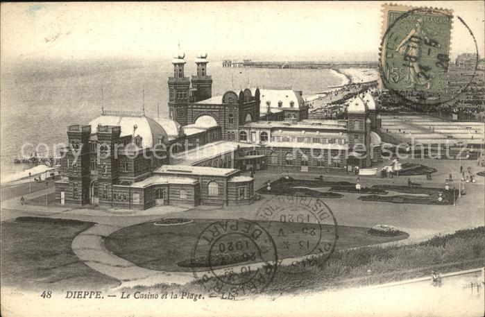 Dieppe 76 Le Casino et la Plage Stempel auf AK