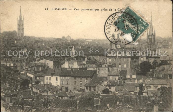 Limoges Haute Vienne Vue panoramique Stempel auf AK