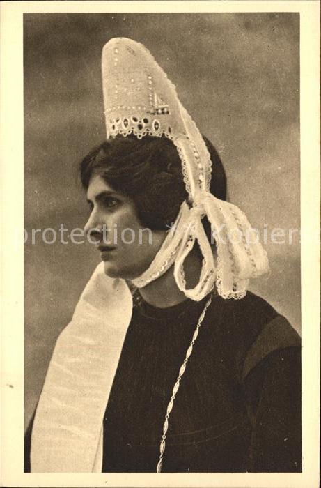 Pont-l Abbe Jeune Fille Profil de la Coiffe Trachte