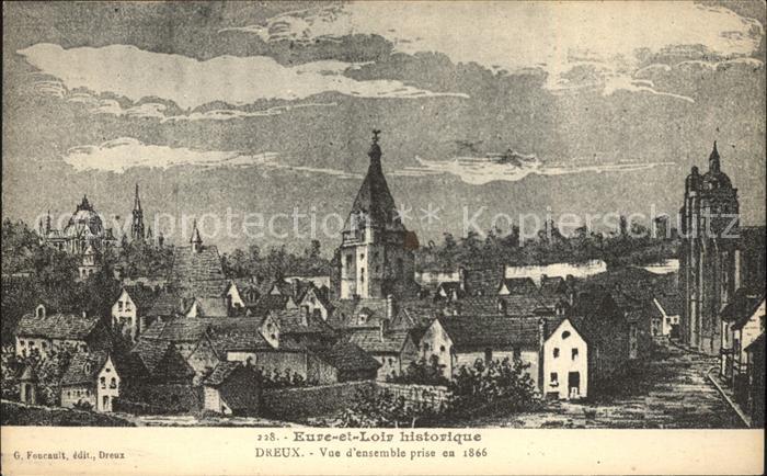 Dreux Vue d_ensemble prise en 1866