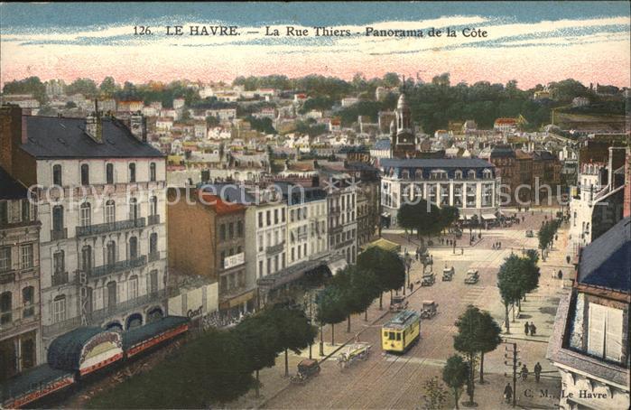 Le Havre Rue Thiers Panorama de la Cote Tram