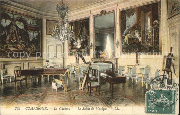 Compiegne Oise Chateau Salon de Musique Instrument Pai