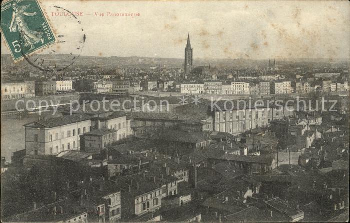 Toulouse Haute-Garonne Vue panoramique Stempel auf AK
