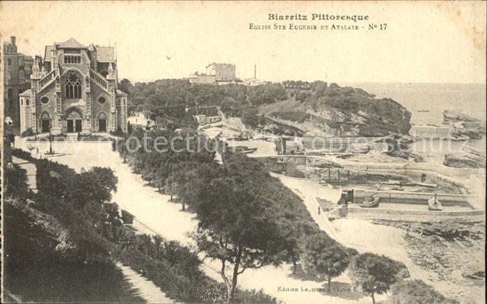 Biarritz Pyrenees Atlantiques Eglise Sainte Eugenie et Atalaye