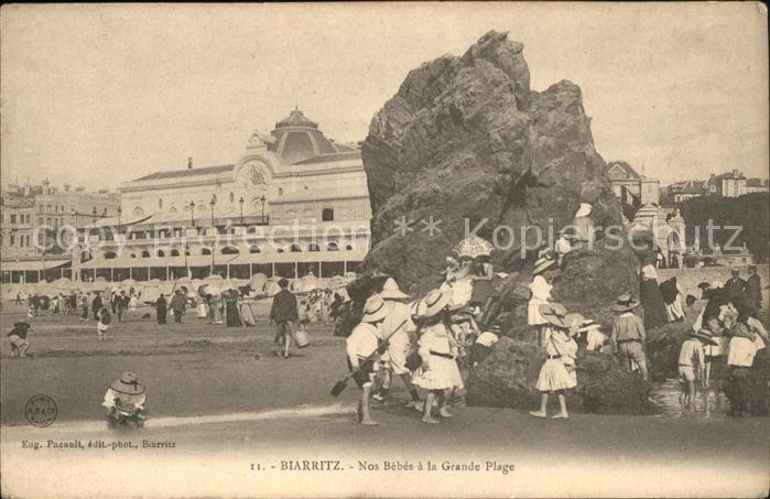 Biarritz Pyrenees Atlantiques Bebes a la Grande Plage