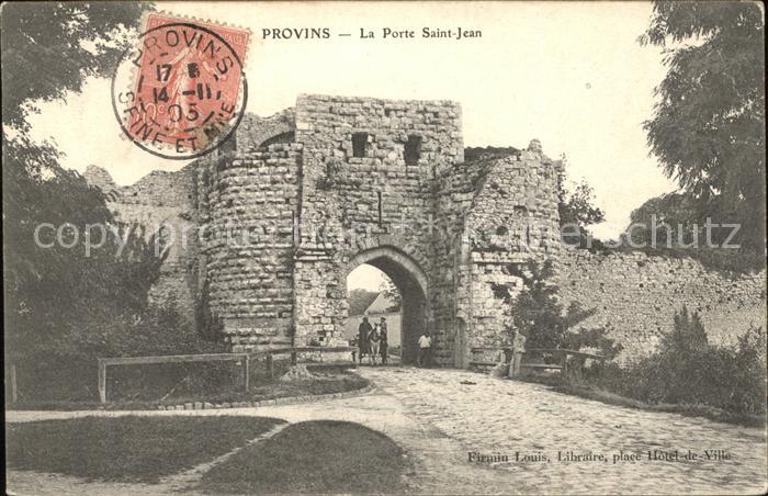 Provins Porte Saint Jean Stempel auf AK