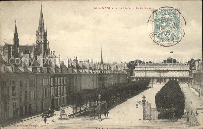 Nancy Lothringen Place de la Carriere Eglise Stempel auf