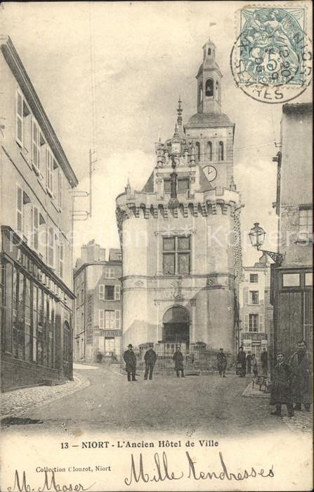 Niort 79 Ancien Hotel de Ville Stempel auf AK