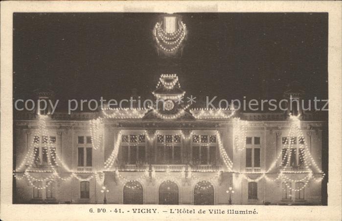 Vichy Allier Hotel de Ville illumine