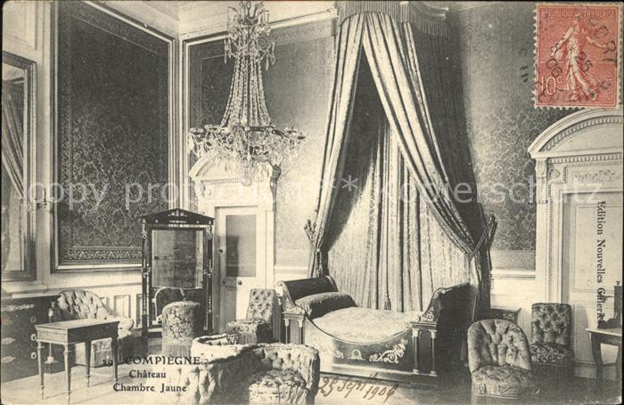 Compiegne Oise Chateau Chambre Jaune Stempel auf AK
