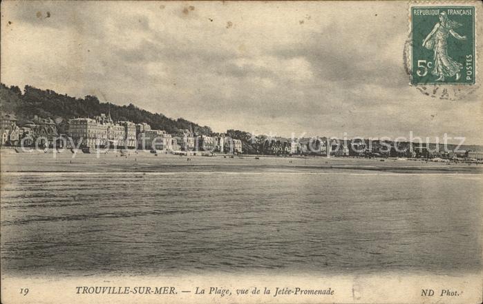 Trouville-sur-Mer Plage vue de la Jetee Promenade Stempel