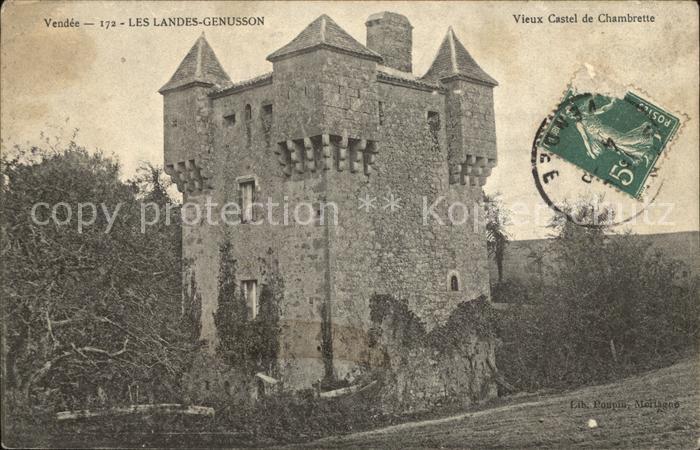Les Landes-Genusson Vieux Castel de Chambrette Stempel auf