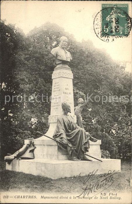 Chartres 28 Monument Noel Ballay Stempel auf AK