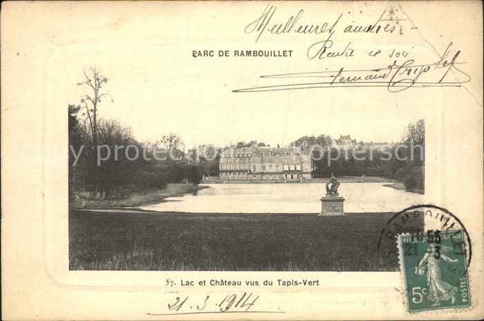 Rambouillet Parc Lac et Chateau vus du Tapis Vert M