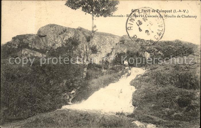 Paimpont Foret Rochers et Cascade du Moulin de C