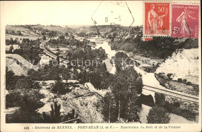 Pont Rean Panorama du Boel et de la Vilaine Stempel auf AK