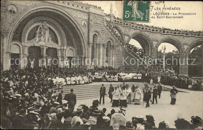 Lourdes Hautes Pyrenees Procession du Saint Sacrement Stempel a