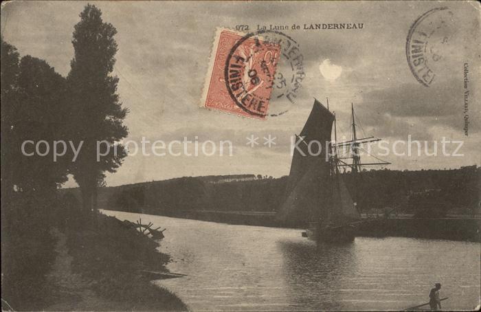 Landerneau Bords de la riviere Bateau Clair du Lun