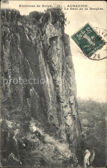 Aubazines Le Saut de la Bergere Felsen Stempel au