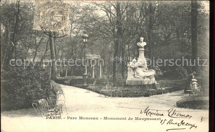 Paris Parc Monceau Monument de Maupassant Ste