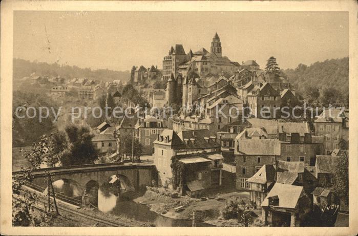 Uzerche Vue generale Chateau Pont