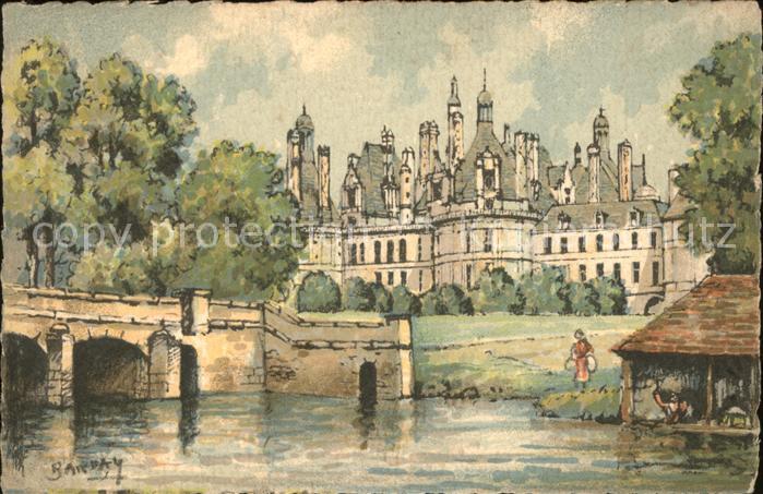 Chambord Blois Chateau et les bords du Cosson Kuenstlerkarte
