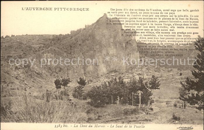 Chambon-sur-Lac Dent du Marais Le Saut de la Pucelle Legende de Chambon