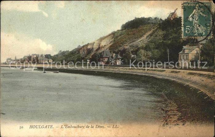 Houlgate Embouchure de la Dives Stempel auf AK