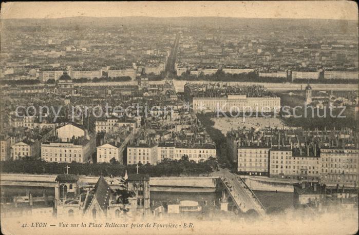 Lyon France Vue sur la Place Bellecour prise de Fourviere