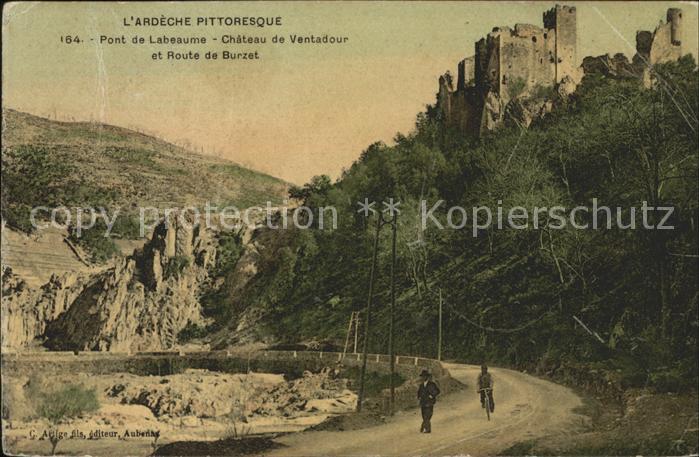Labeaume Pont Chateau de Ventadour Route de Burz
