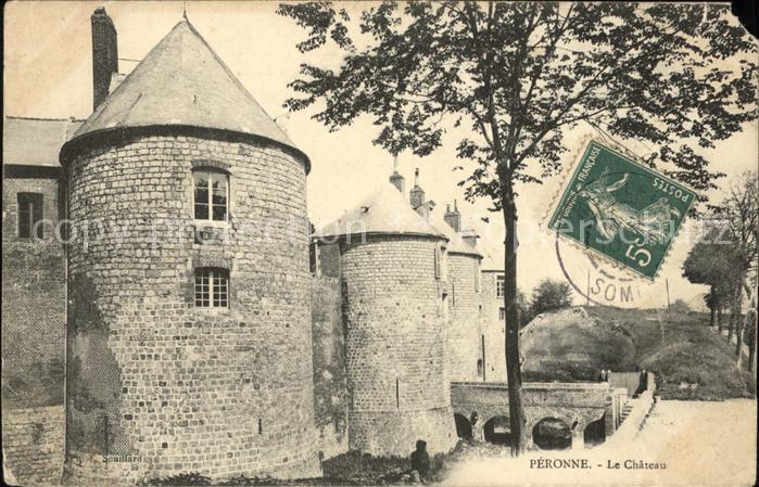 Peronne 80 Somme Chateau Stempel auf AK