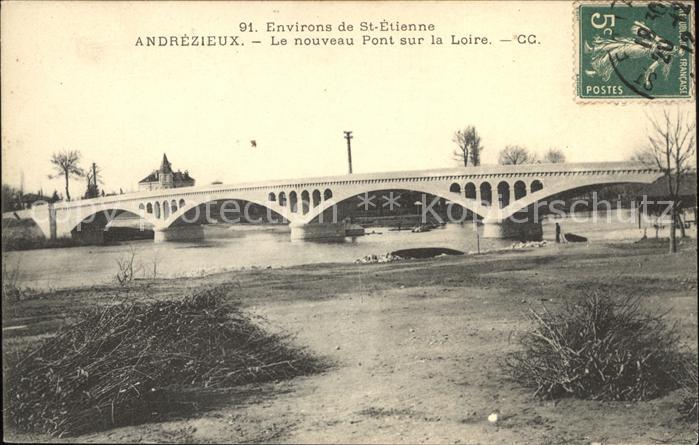 Andrezieux-Boutheon Nouveau Pont sur la Loire Stempel auf AK