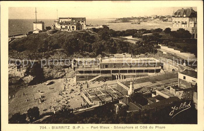 Biarritz Pyrenees Atlantiques Port vieux Semaphore et Cote du Phare