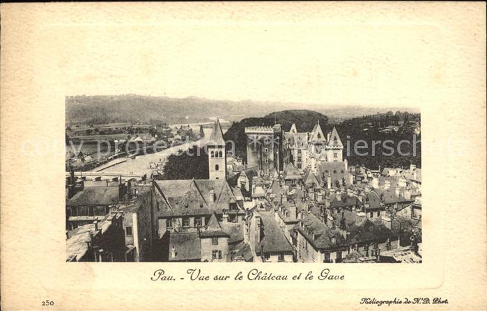 Pau 64 Vue sur le Chateau et le Gave