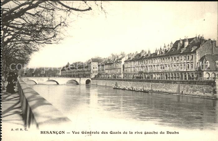 Besancon Doubs Vue generale des Quais et le Doubs Pont