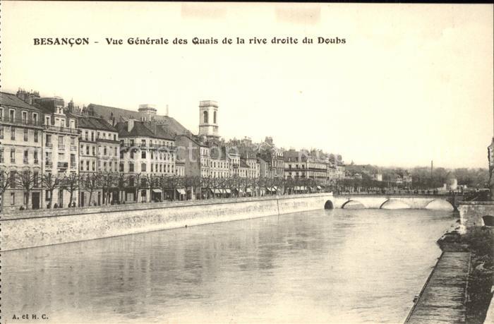 Besancon Doubs Vue generale des Quais et le Doubs Pont