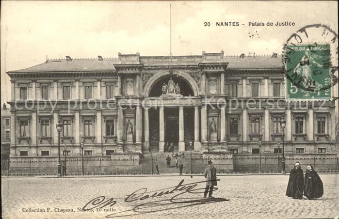 Nantes Loire Atlantique Palais de Justice Stempel auf AK
