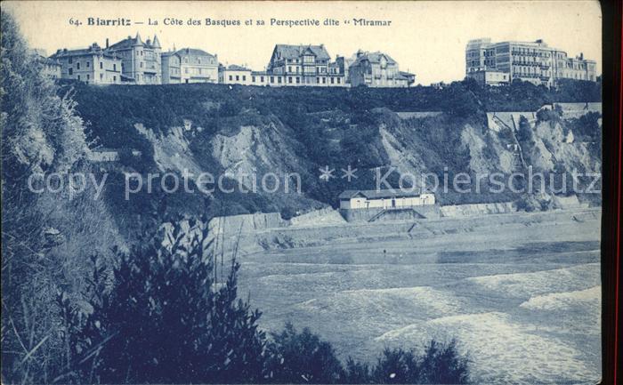 Biarritz Pyrenees Atlantiques Cote des Basques et Perspective dite Mi