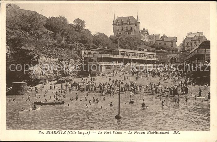 Biarritz Pyrenees Atlantiques Cote basque Port Vieux Plage Nouvel Etablissement