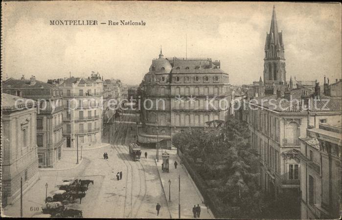 Montpellier Herault Rue Nationale Tram Eglise