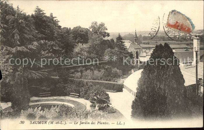 Saumur Jardin des Plantes Stempel auf AK