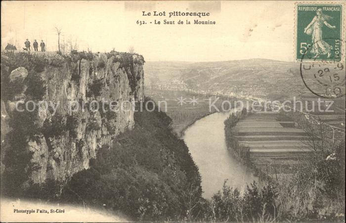 Cahors Le Saut de la Mounine Stempel auf AK