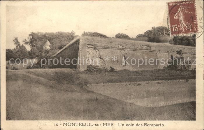 Montreuil Pas-de-Calais Coin des Remparts Stempel auf AK