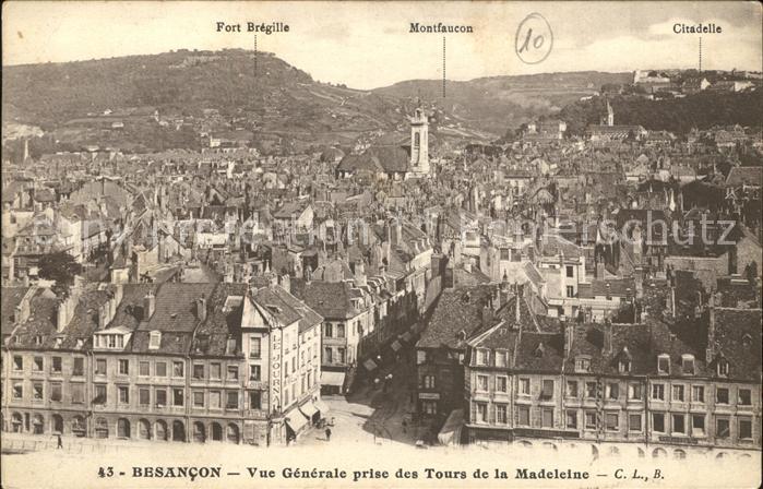 Besancon Doubs Vue generale prise des Tours de la Made
