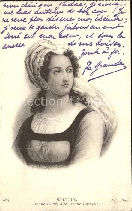 Beauvais 60 Jeanne Laine dite Jeanne Hachette Portrait