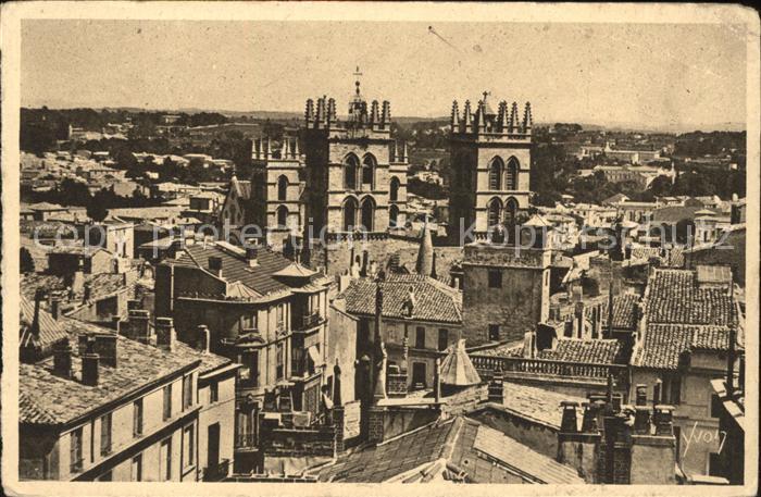 Montpellier Herault Panorama vers la Cathedrale Saint Pierre