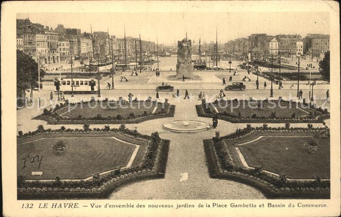 Le Havre Nouveaux Jardins de la Place Gambetta Bassin de Commerce