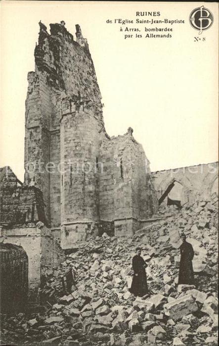 Arras Pas-de-Calais Ruines Eglise Saint Jean Baptiste Grand