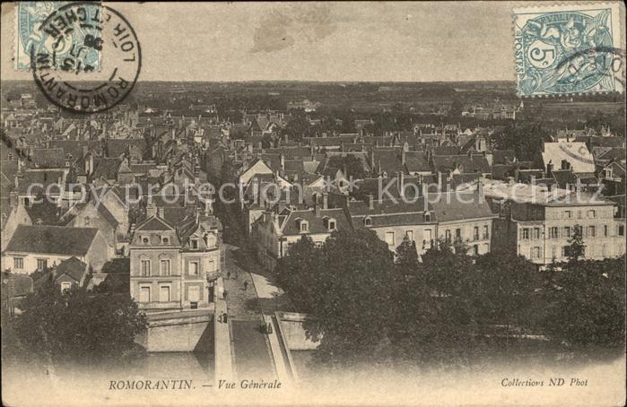 Romorantin-Lanthenay Vue generale Stempel auf AK